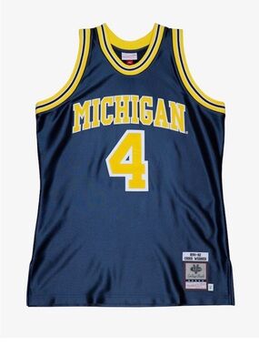 Authentic Chris Weber Michigan Basketball Jersey #4 NWT Men’s Small $300